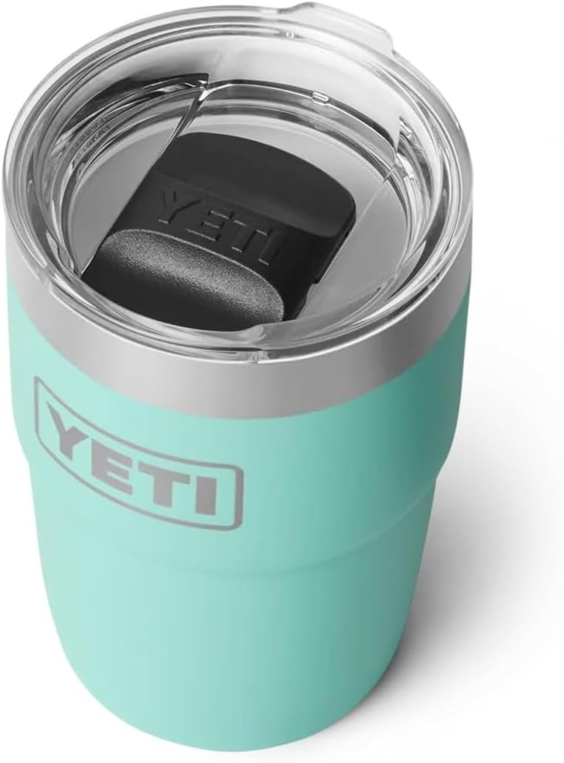 YETI Rambler 8 oz (236 ml) Stackable Cup with Durasip Ceramic Lining, Stainless Steel Vacuum Insulated Coffee Cup with Removable Magslider Lid, Seafoam