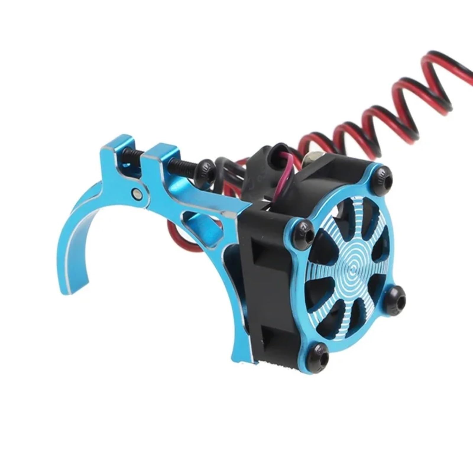 RC Upgrade Accessories for Axial for SCX10 for Traxxas for TRX4 for Tamiya 1/8 1/10 RC Car 540 550 3650 3660 Motor Heatsink Cooling Fan with Thermal Sensor(Blue)