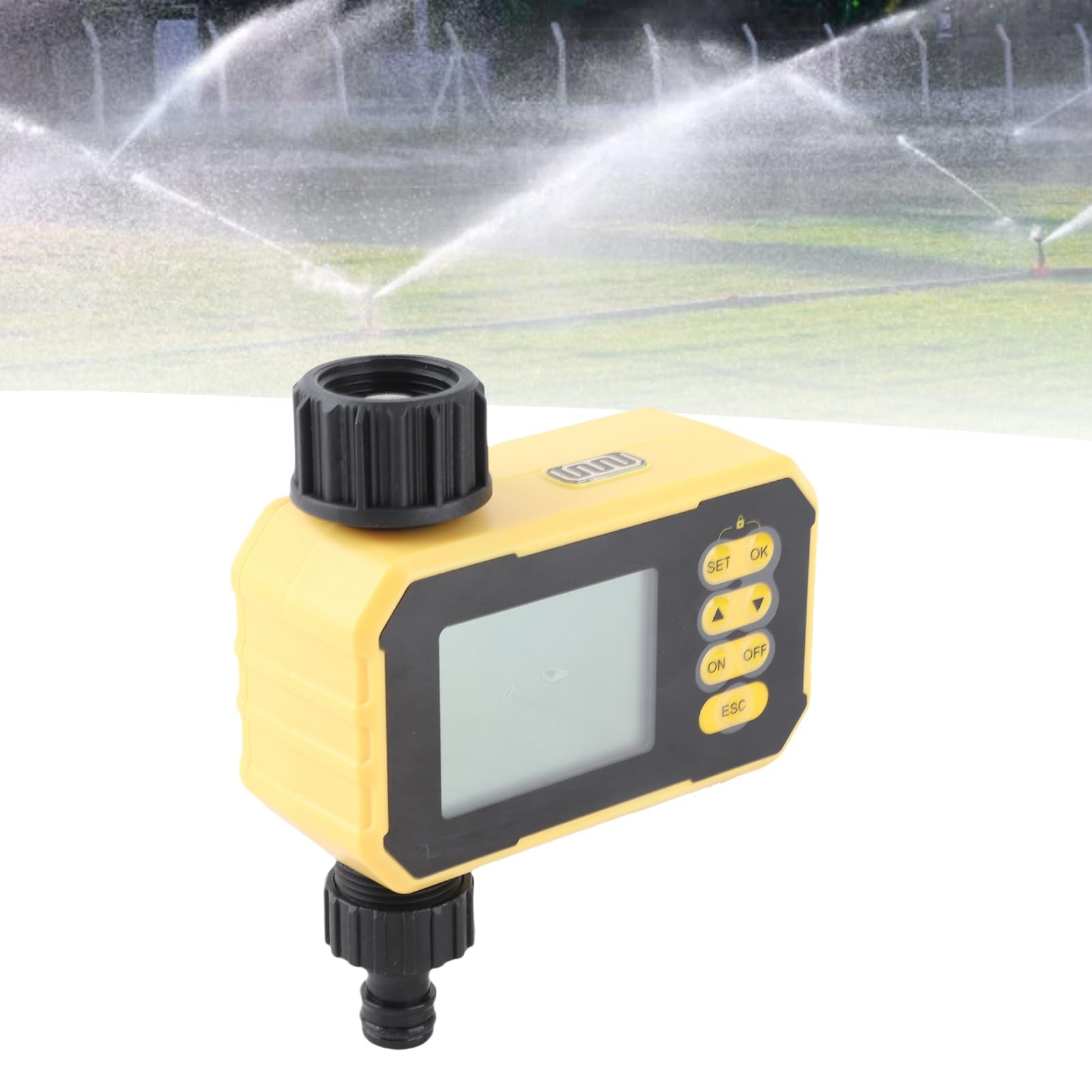 Timer per Irrigazione Automatico, Timer per Irrigazione con Sensore Pioggia, Alimentazione Solare, Design del Filtro Anti-intasamento, Adatto per Giardino con Balcone, Cavo di Tipo C