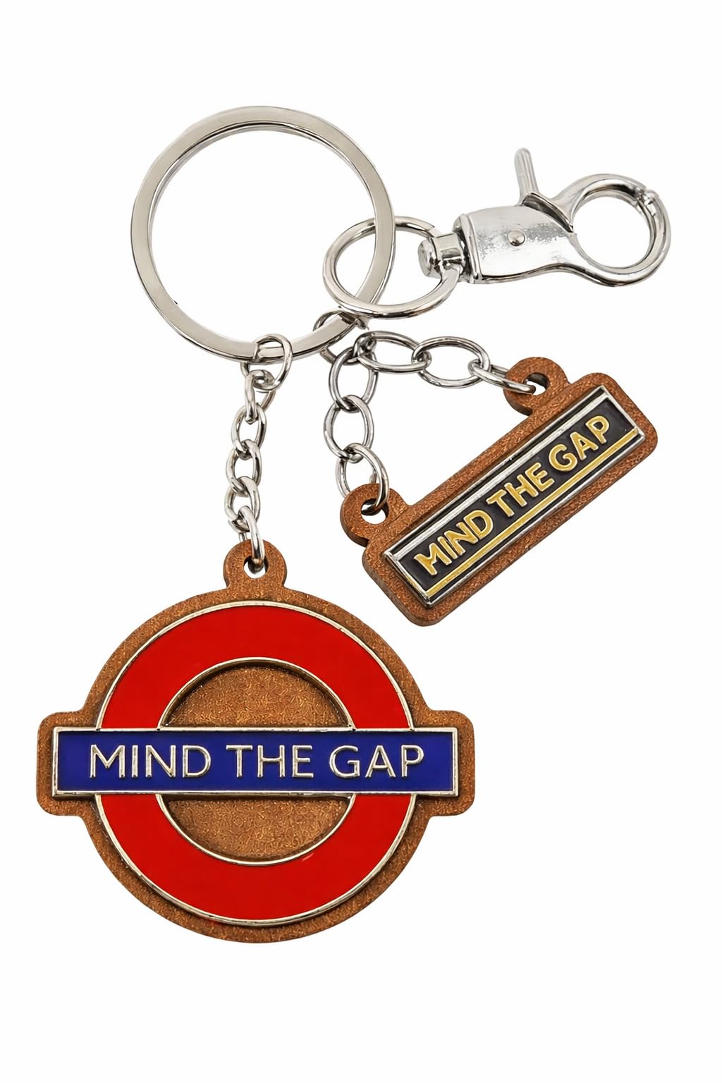 Licensed Underground and Mind The Gap Enamel Wooden Keyrings and Fridge Magnets, Keychain, with Charms, 4 Styles