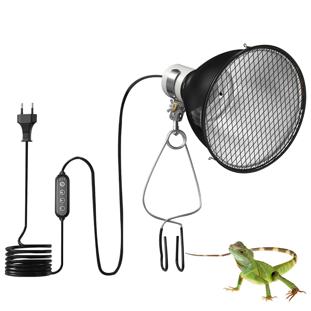 Lampa grzewcza żółw, E27 lampa z gadami, terrarium żółw ziemny, lampa halogenowa do lamp UVA/UVB, dla żółwi, jaszczurek, węży i żab (żarówka nie jest dołączona)