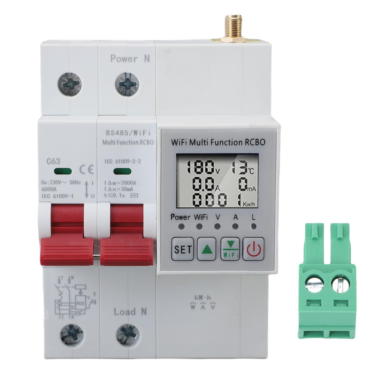 Eujgoov Impostazione del Timer di Controllo Dell'app WiFi Smart Circuit Breaker per L'interruttore D'aria Sotto Protezione di Perdita di Tensione 63A