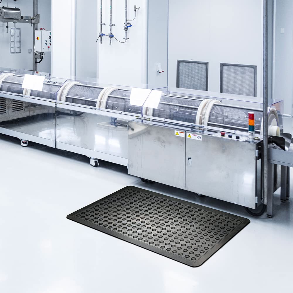 OLIVO.shop | SOSTA Alfombra ergonómica desfaticante de goma natural antideslizante, grosor 12 mm, para entornos de trabajo 2 medidas (90 x 120)