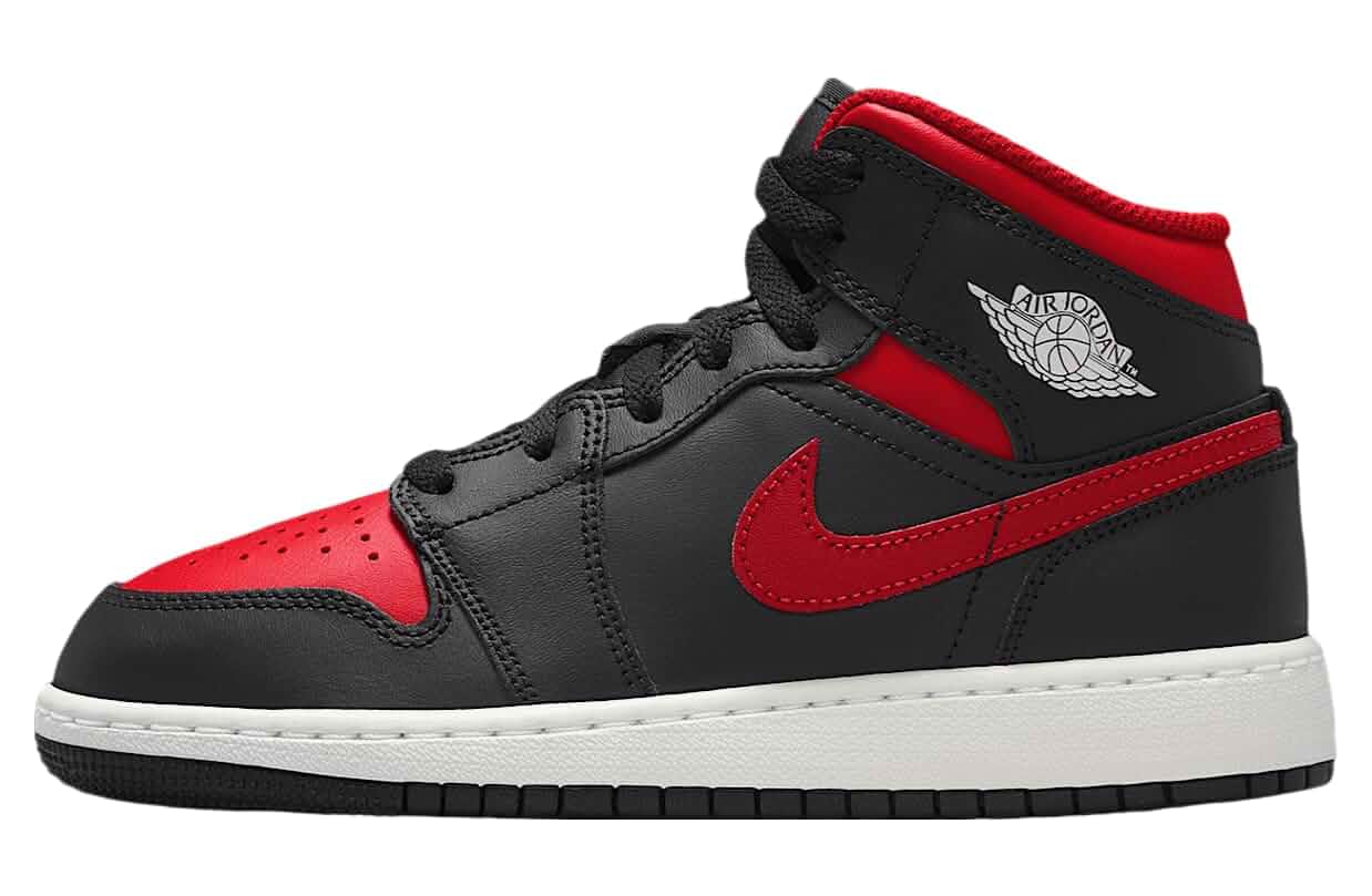 AIR JORDAN 1 MID (GS) "BLACK/VARSITY RED-SUMMIT WHITE"