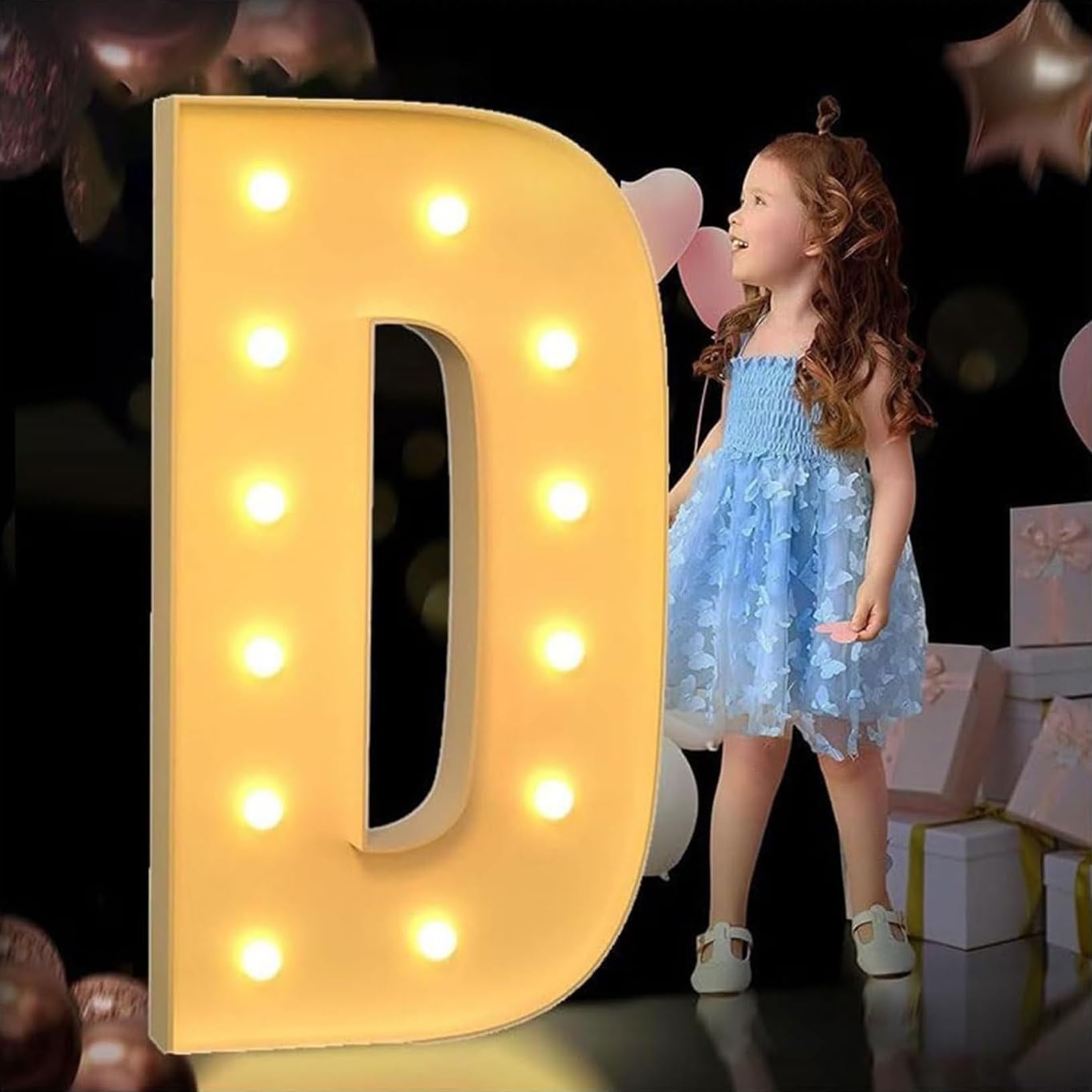Ttiiloe Letter D 70Cm/2.3Ft Light Up Marquee Light Up Letters, Mosaic Giant Marquee Letters, Anniversary Party Decorations, Birthday Wedding Diy Decor