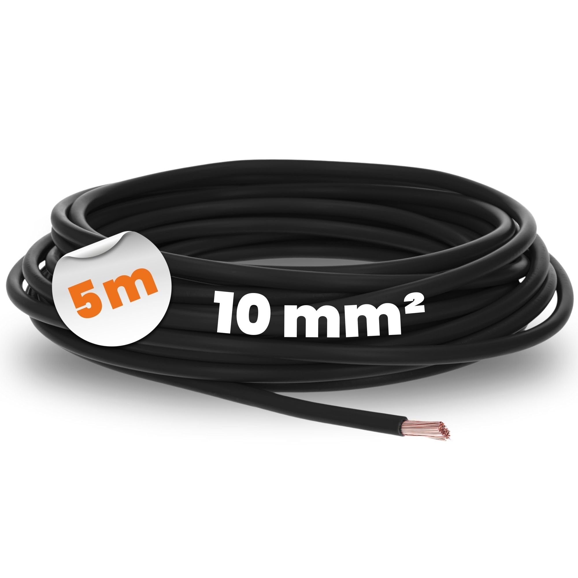5 Meter Lapp 4520015 H07V-K 10 mm² schwarz I Verdrahtungsleitung I Aderleitung flexibel I PVC-Einzelader I Litze 10mm2 I Verdrahtung