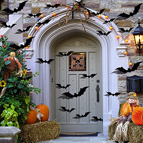 Halloween 3D Bats Decoration Plastic Bat Wall Stickers For Home Window Decor Party Supplies (60Pcs) #TOP3