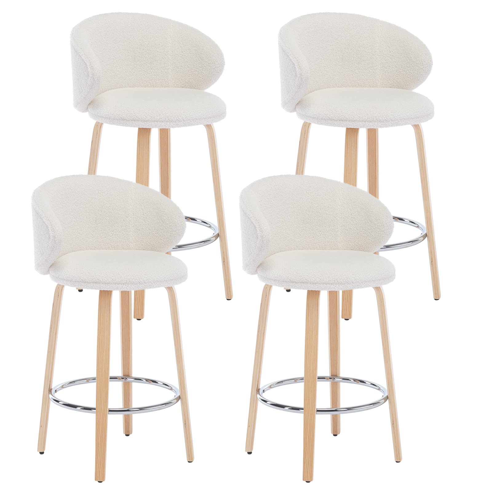DUOMAY Modern Bar Stools Set of 4, 26" Counter Height