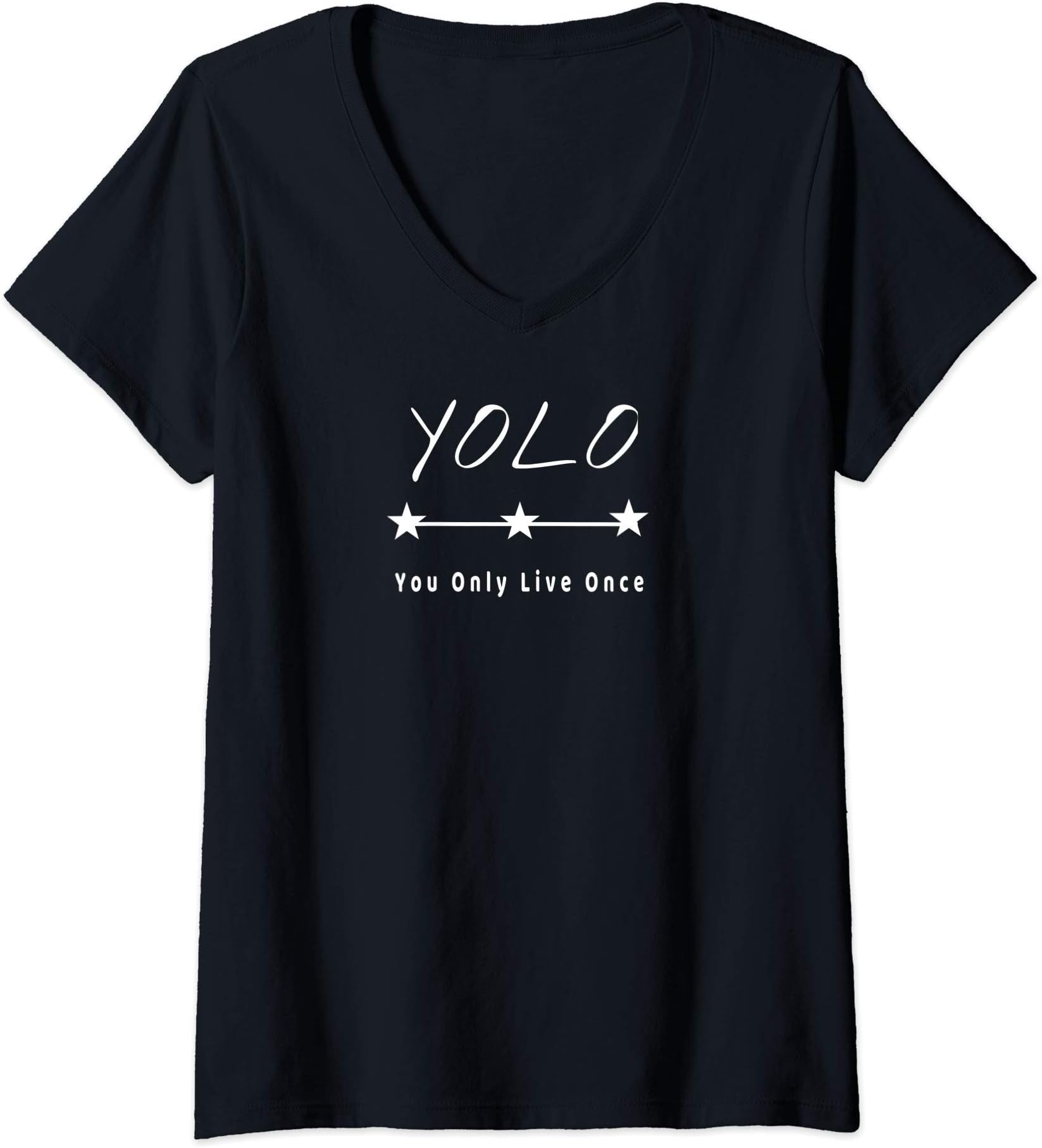 YOLO VibesWomens YOLO You only live once Distressed Novelty Art V-Neck T-ShirtOEKO-TEX STANDARD 100
