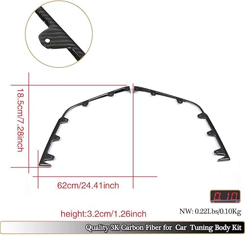 Miniatura 6 de MCARCAR KIT Divisores de parachoques delantero de fibra de carbono para Cadillac CTS-V Coupé Sedan 2009-2015 Alerón superior de barbilla Vents