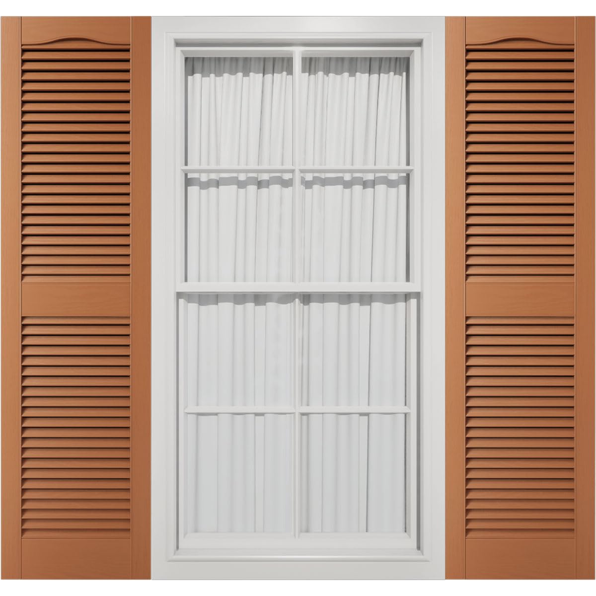 Mid America 00011239471 Standard Size Cathedral Open Louver Installation Lok's & Matching Screws (Per Pair) Vinyl Shutters, 12-in. W x 39-in. H, 471-Treated Cedar