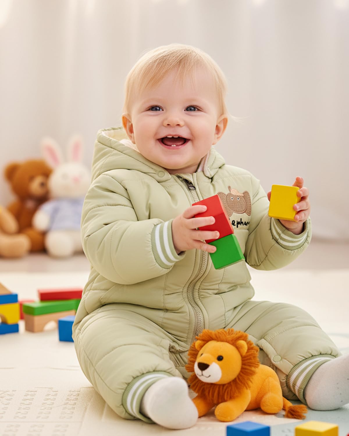 JiAmy Mono Nieve para Bebé, Traje de Nieve Invierno con Capucha Conjunto de Ropa 6-18 Meses
