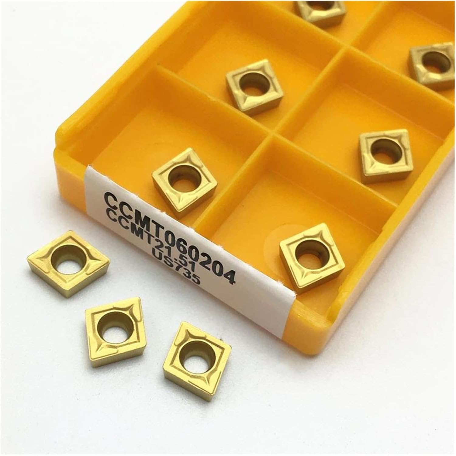 Hardware Milling Cutter CNC Turning Tool CCMT060204 US735 Carbide Turning External Turning Tool CCMT 060204 Turning Insert (Angle : CCMT060204 US735, Shank Diameter : 10PCS(1box))