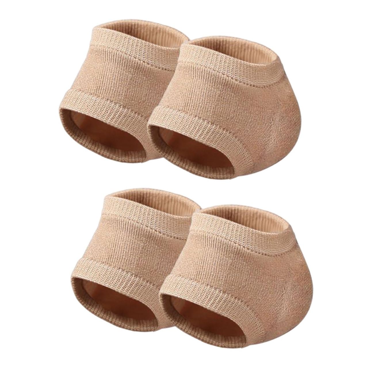 BELLIFFY 2 Pairs Gel Heel Socks for Cracked Feet Comfortable Moisturizing Sleeves Portable Protection for Dry Heels Suitable for All Skin Types Skin Color