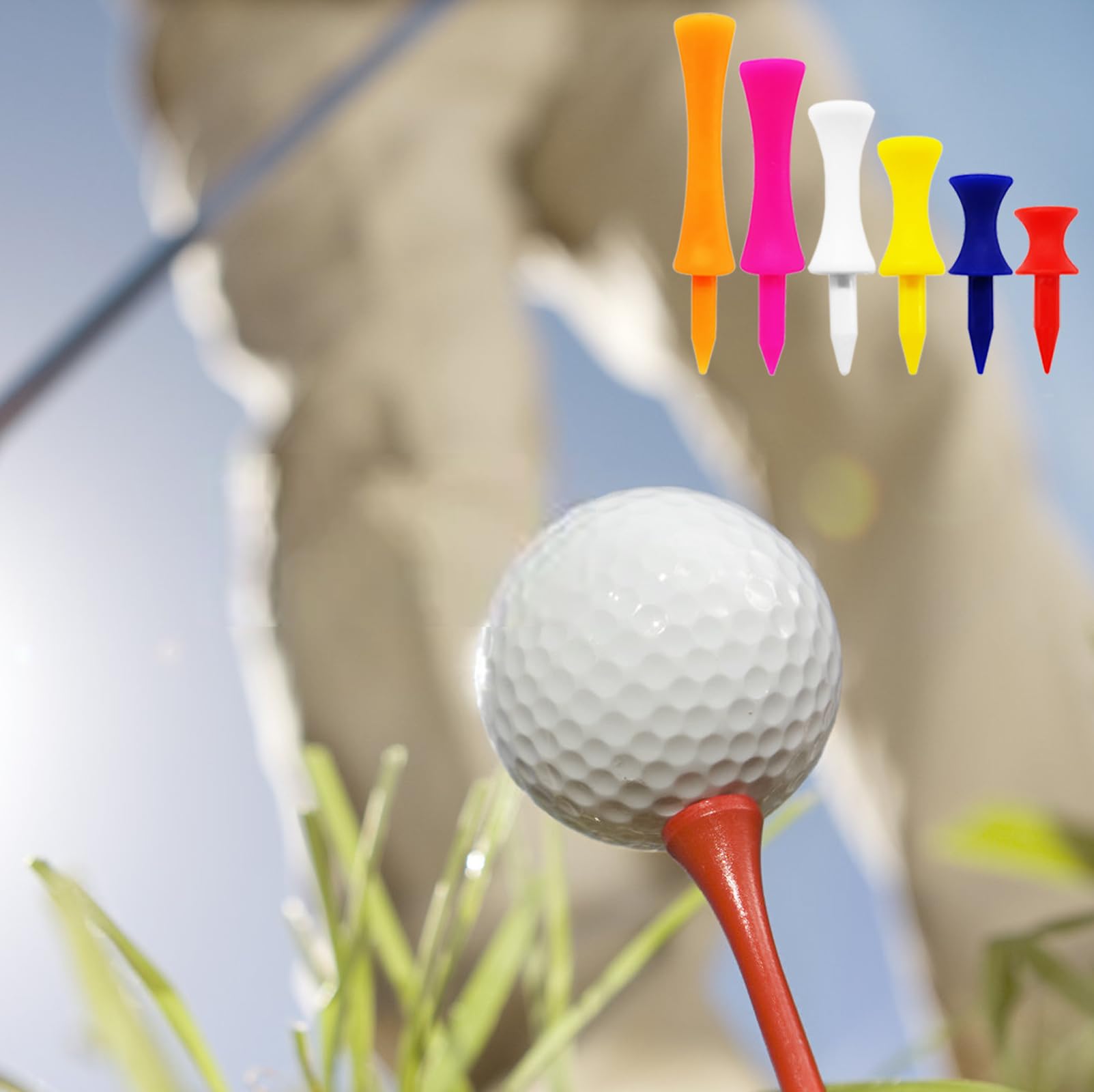120 Pezzi Tee da Golf, Tee da Golf Rosa in plastica, Castle Tees Golf Riutilizzabile per L'allenamento del Golfista, Adatte a Tutti i Tipi di Appassionati di Golf