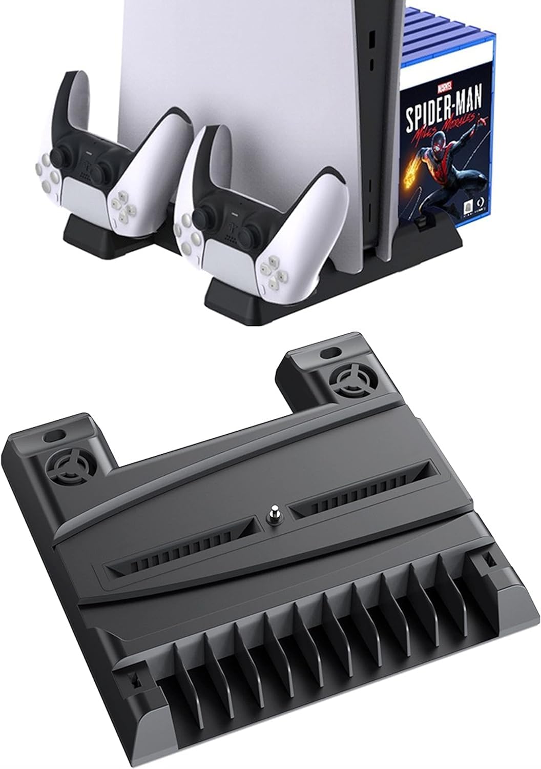 Tobo PS5 Multifunction Stand PS5 Cooling Station for PlayStation 5 Console, PS5 Stand Cooling Fan with Controller Charger & 11 Game Storage, PS5 Vertical Stand with Docking Station (TP5-0593)-image-24