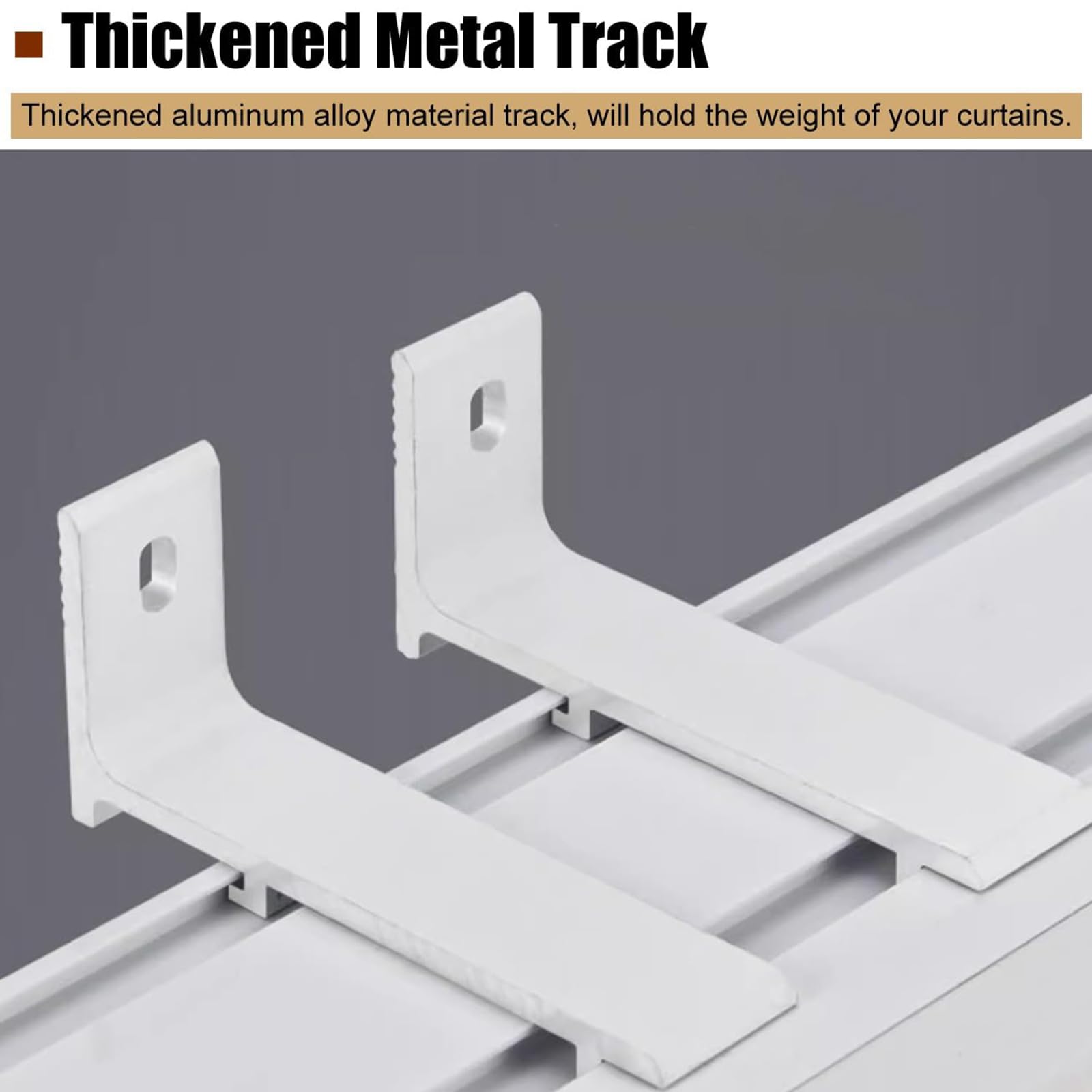Vorhangschienensystem zur Deckenmontage, Doppelschienen-Vorhang, Querbehang und Volant, 2 m Raumteiler, ideal für oberhalb von Fenstern, stilvolles und funktionales Design
