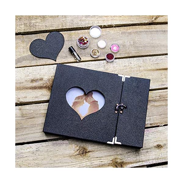 Herz-Sammelalbum mit box | Nachfüllbares Fotoalbum mit 30 schwarzen Seiten | Personalisiertes Speicherbuch | Geburtstag… – Bild 5