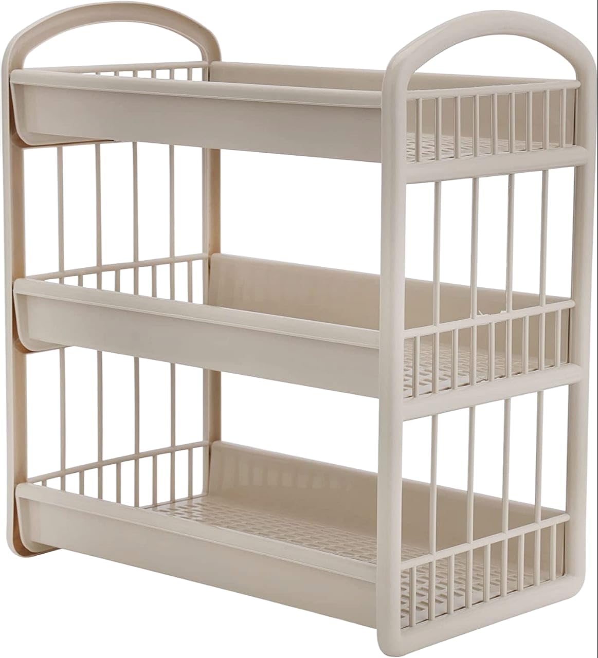 reko 3 Layer Storage Shelf RF10885, Plastic Rack, for Home, Office and Kitchen, Rack with Handle, Multicolor