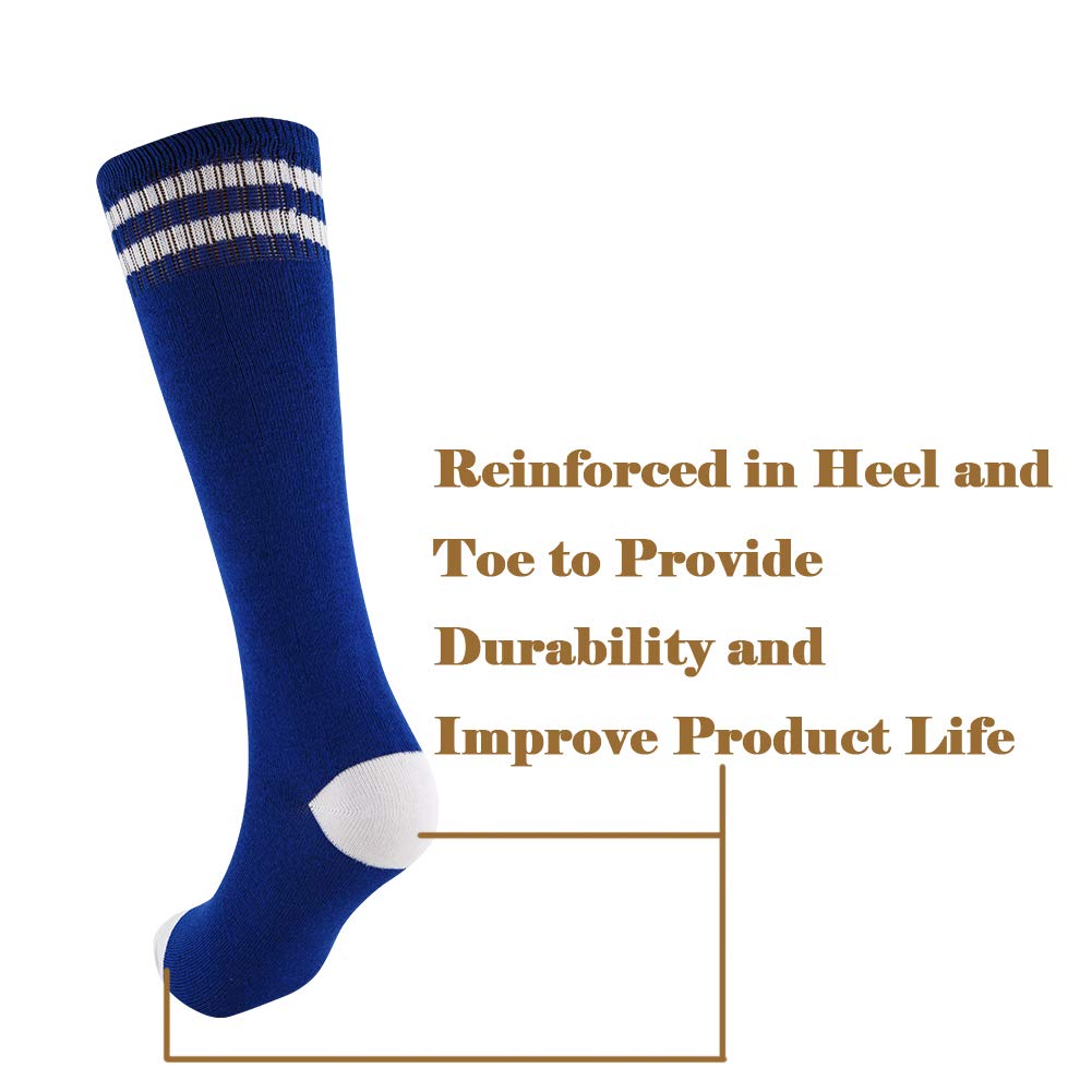 Knee High Socks for Kids, Cotton Soccer Socks for Boys, Girls, Toddlers……, 10 pares azul*5+negro*5, 10 Pairs 10-15 Years