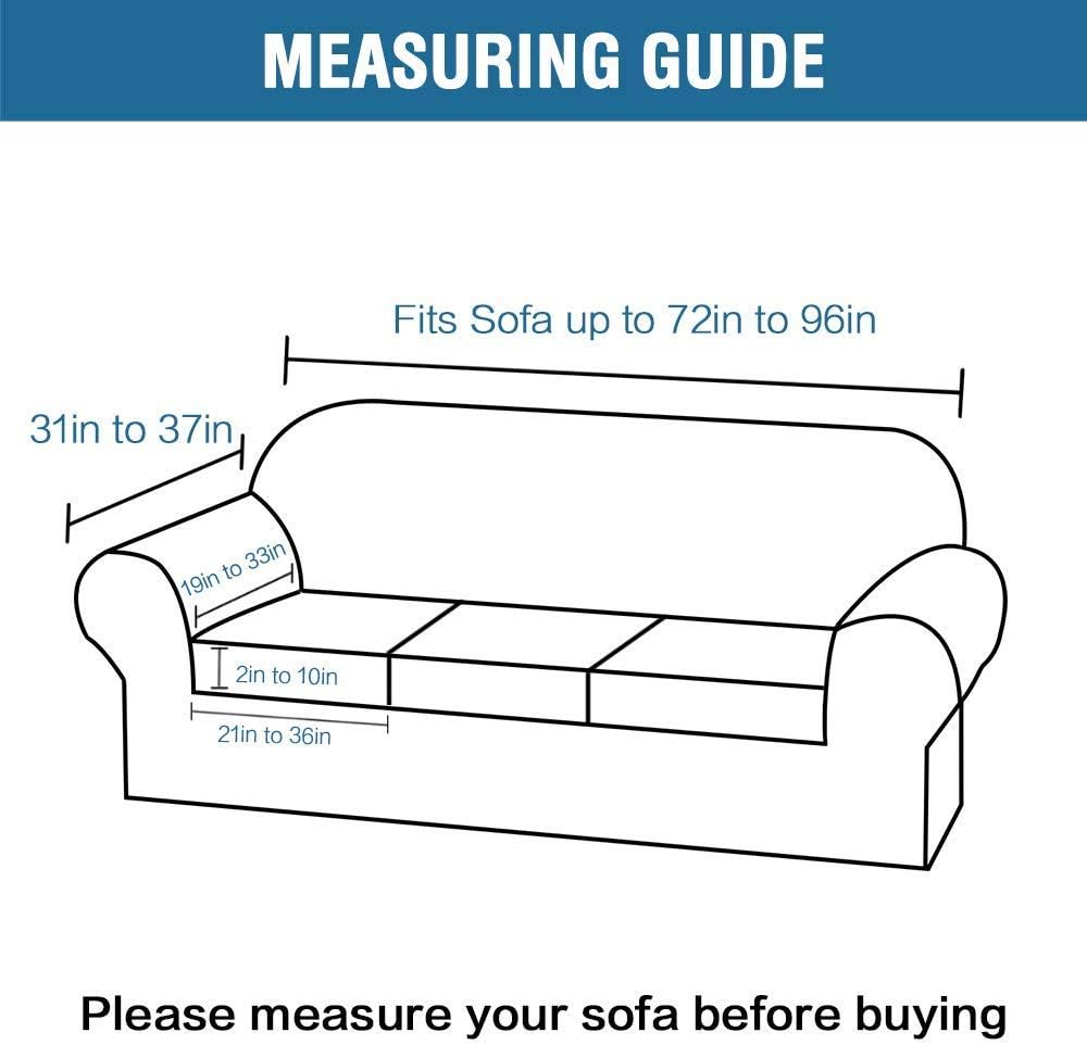 H.VERSAILTEX Velvet Stretch Sofa Covers for 3 Cushion Couch (72"-96", Brown) Bundle Loveseat Sofa Covers for 2 Cushion Couch (58"-72", Brown) Bundle 1 Seater Armchair Covers (32"-48", Brown