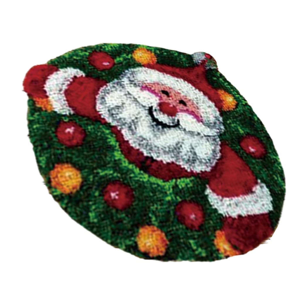 Zambuph Santa Claus Latch Hook Kits Decorative Carpet Latch Hooking Set Cartoon Needlework