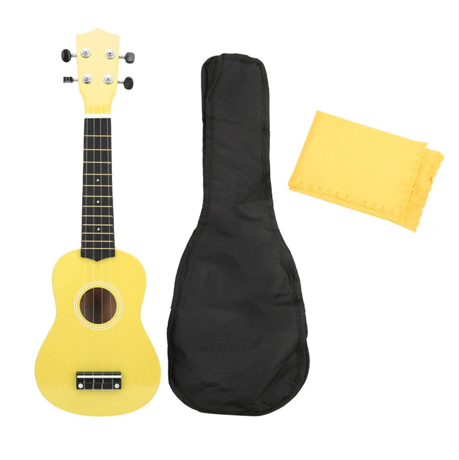 Basswood Beginners 21-calowa Czterostrunowa Mini Gitara Hawajska(Color:Yellow)
