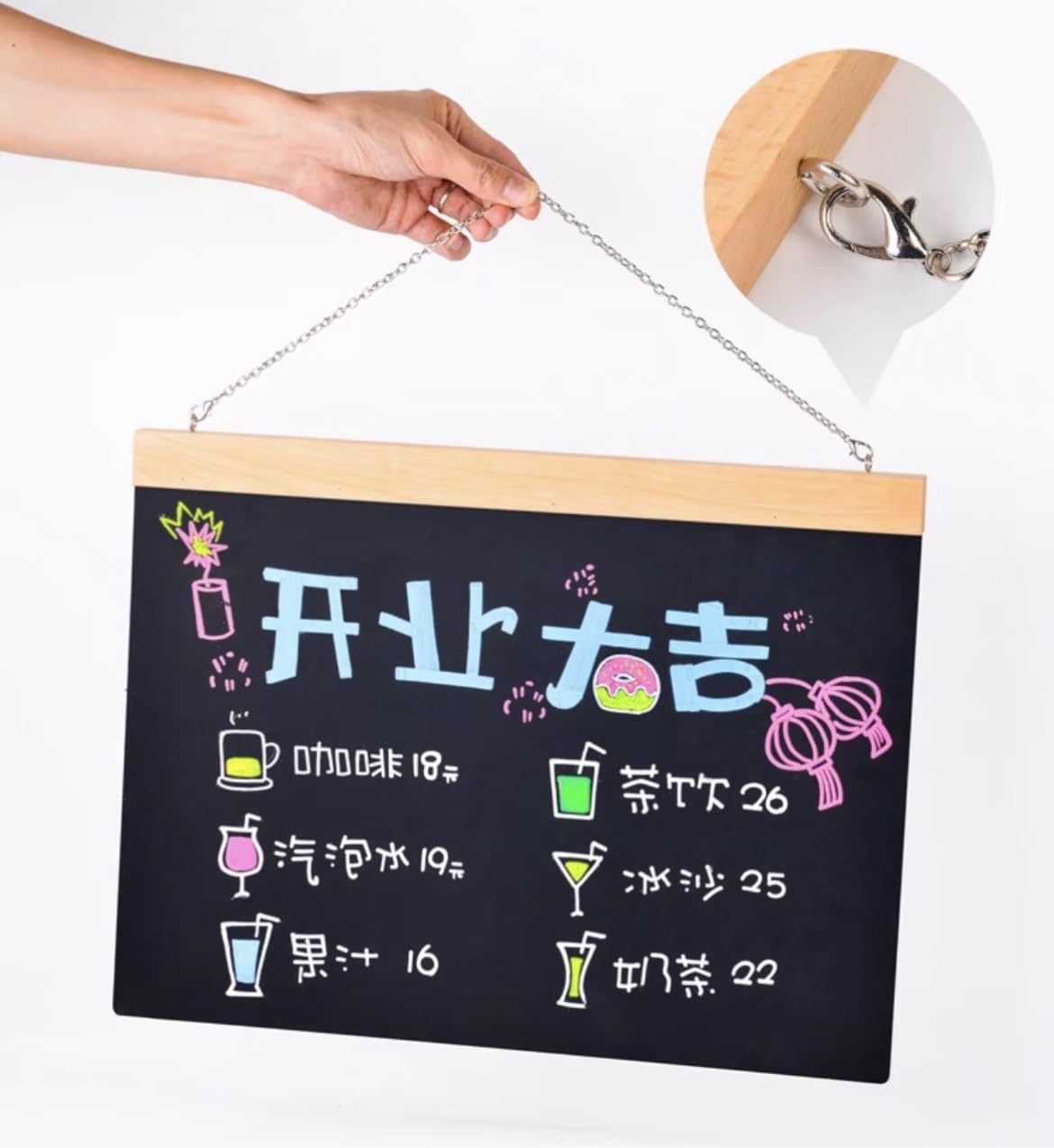 Amazon.co.jp: 黒板看板 壁掛けボード 木製黒板 メニューボード 伝言