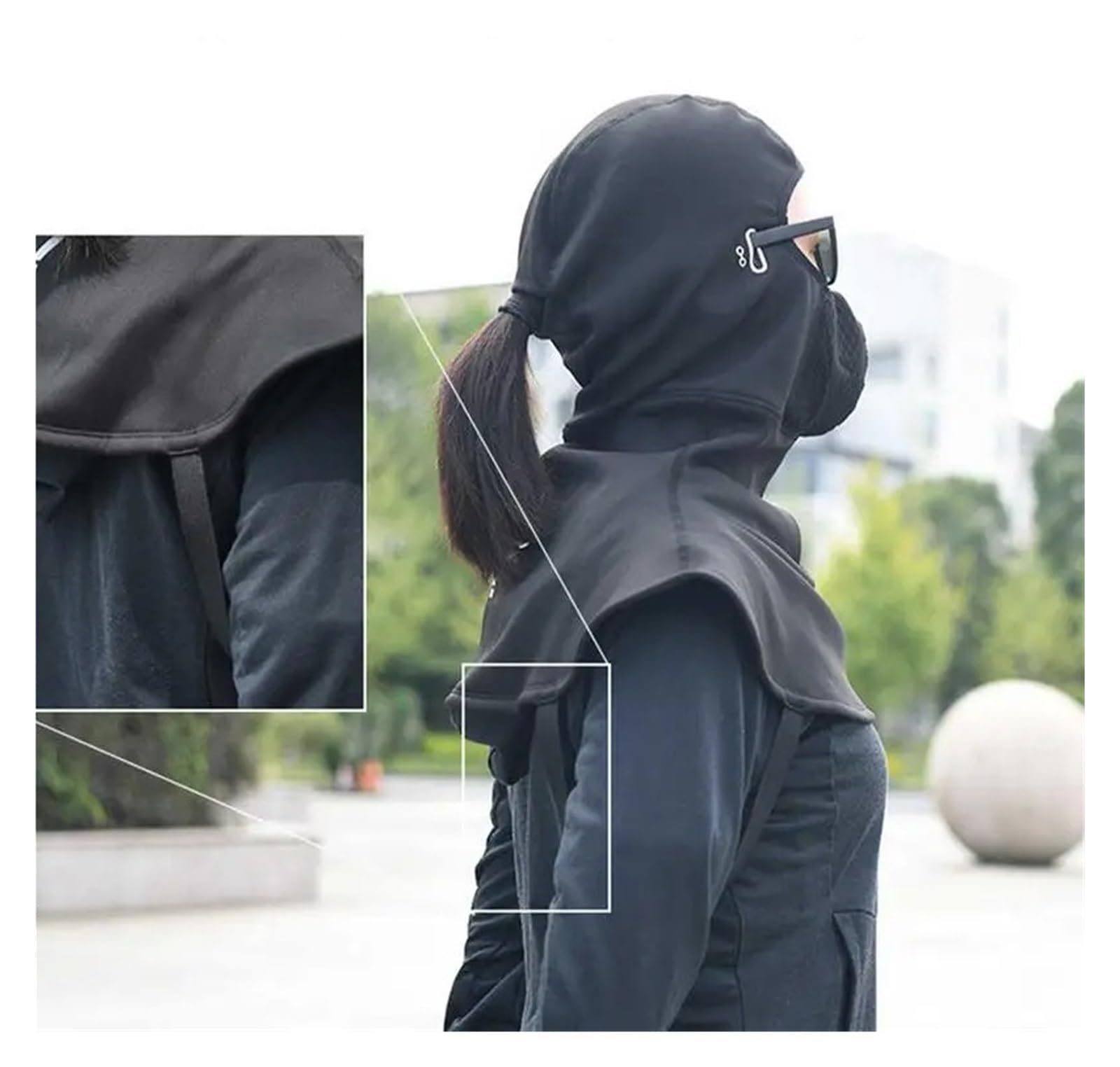 Pasamontañas Pasamontañas de invierno, cubierta facial Unisex, máscaras de esquí a prueba de viento for clima frío, capucha de tela elástica, equipo de nieve for hombres y mujeres, calentador de cuell