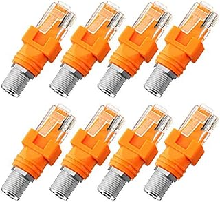 QWAMBVZE Network Crystal Head RJ45 to F Head Network Crystal Head RJ45 to F Head BNC Spiral Network Crystal Head