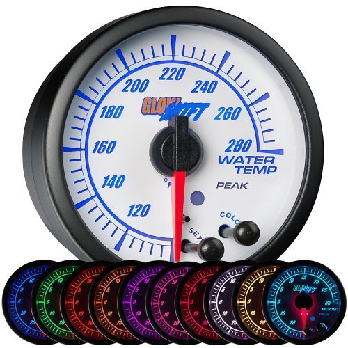 Amazon.co.jp GlowShift White Elite 10 Color Water Temperature Gauge by