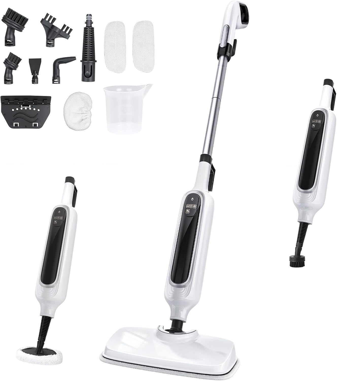 Product image of 12-in-1 Steam Mop, Detachable Handheld Steam Cleaner for Home, 23FT Cord, 3 Steam Modes & LED Display, Steam Mops for Floor Cleaning, Bathroom, Windows, Sofas, Clothes, Tile Grout, Carpets, Furniture