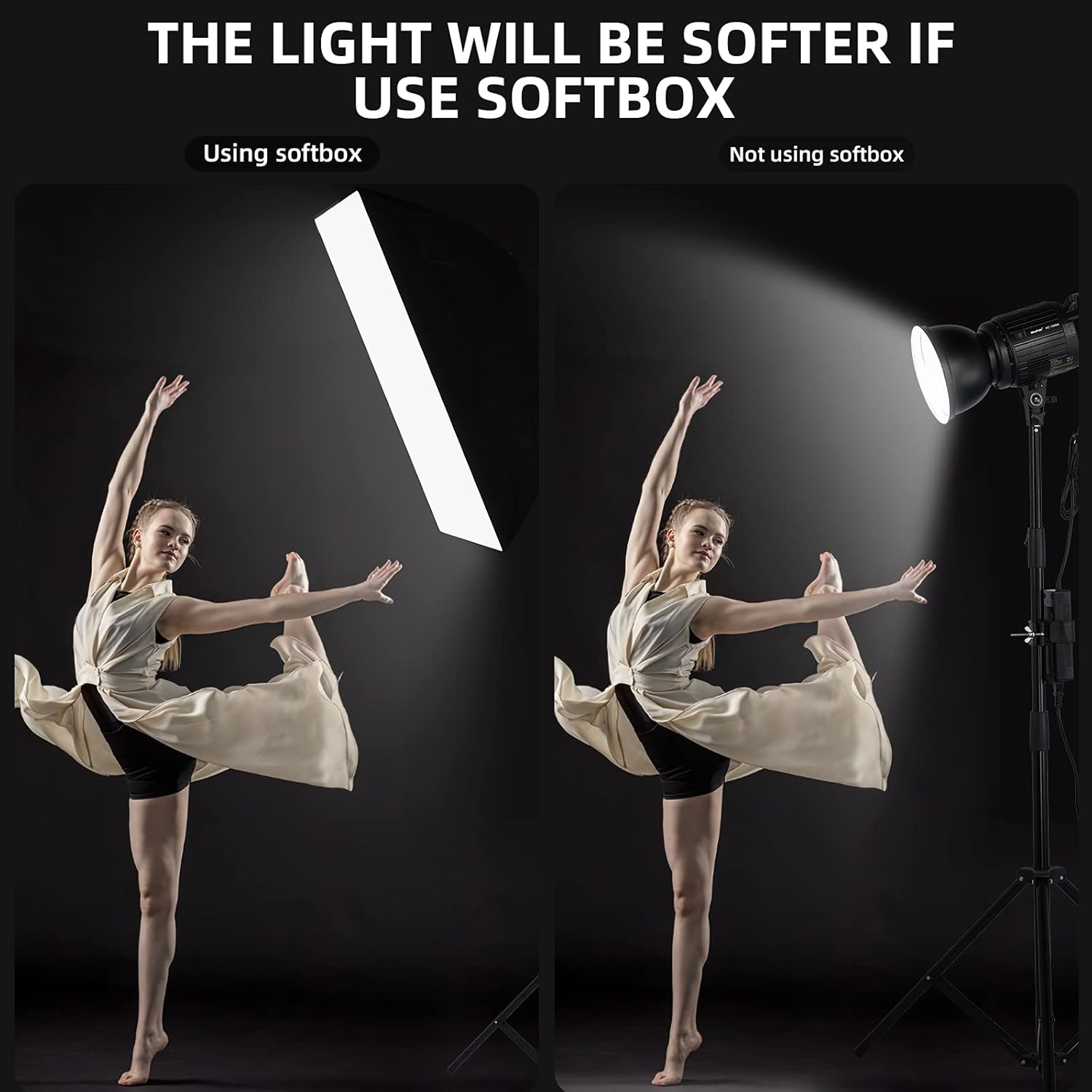 Super Big Clearance! Travor TF-150A Bi-Color 150W LED Video Light with Bowens Mount, 15000LM Super Bright Studio Photography Lighting with Barndoor, Continuous Lighting for Portrait Photography, Interview and Filming