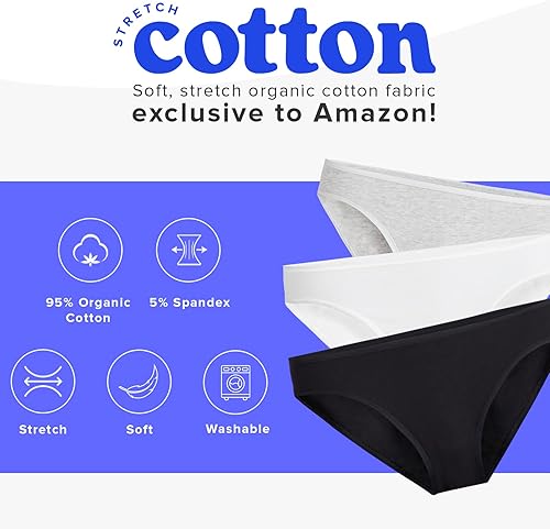 Miniatura 2 de MeUndies Bikini de algodón elástico para mujer - Bragas cómodas - Tela exclusiva de Tienda