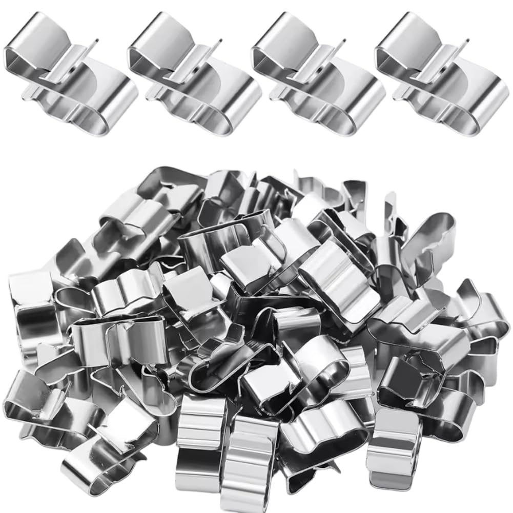 Ctrlzs Trailer Frame Wire Clips 304 Stainless Steel 50Pcs Metal Cable Clips Solar Panel Clips