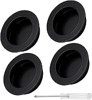 Vista 7 de Biaungdo 2 tiradores de puerta ocultos redondos ocultos, tiradores empotrados para puerta de acero inoxidable, puertas corredizas de granero