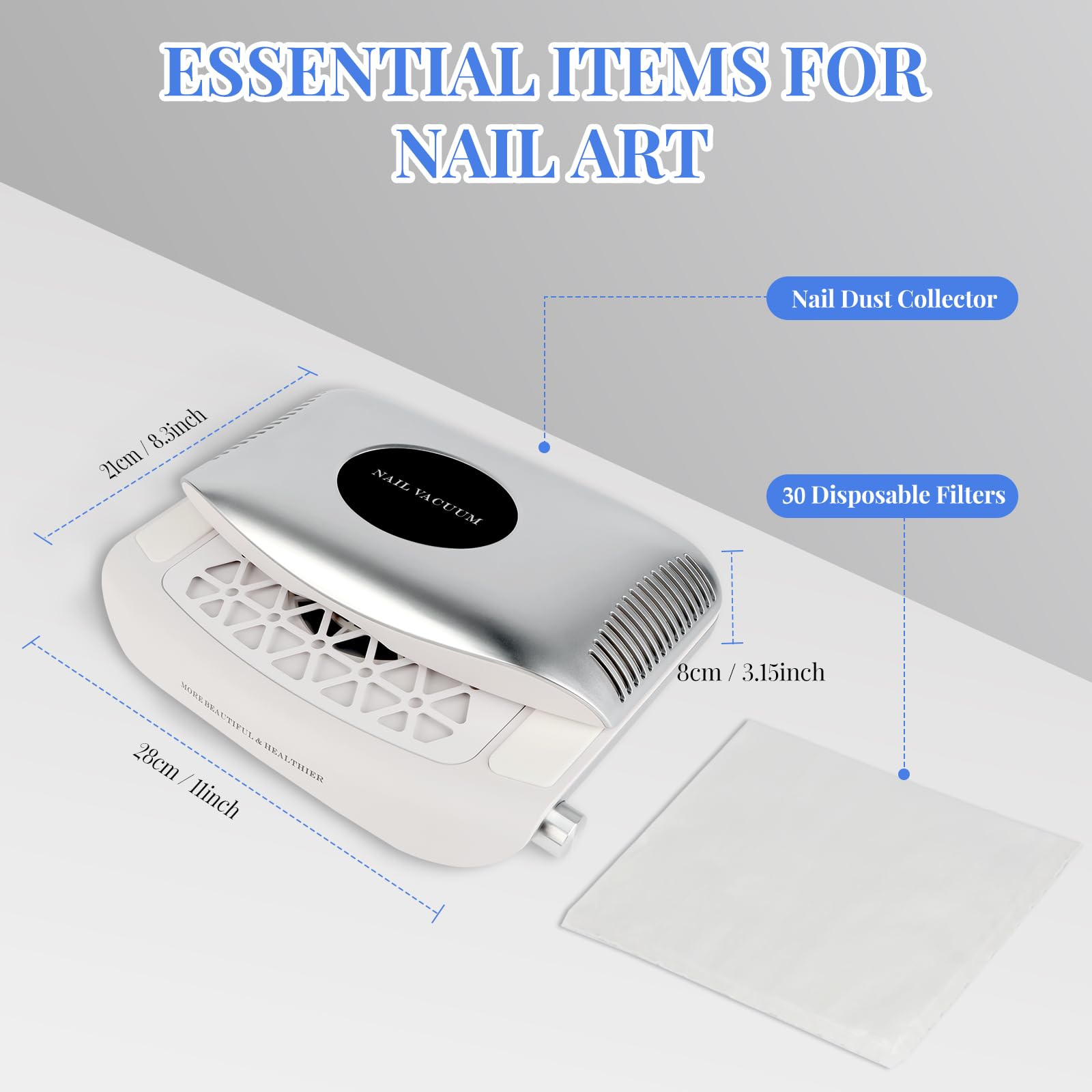 EBANKU Aspirador uñas Profesional, 8200PA Aspiradora para Uñas