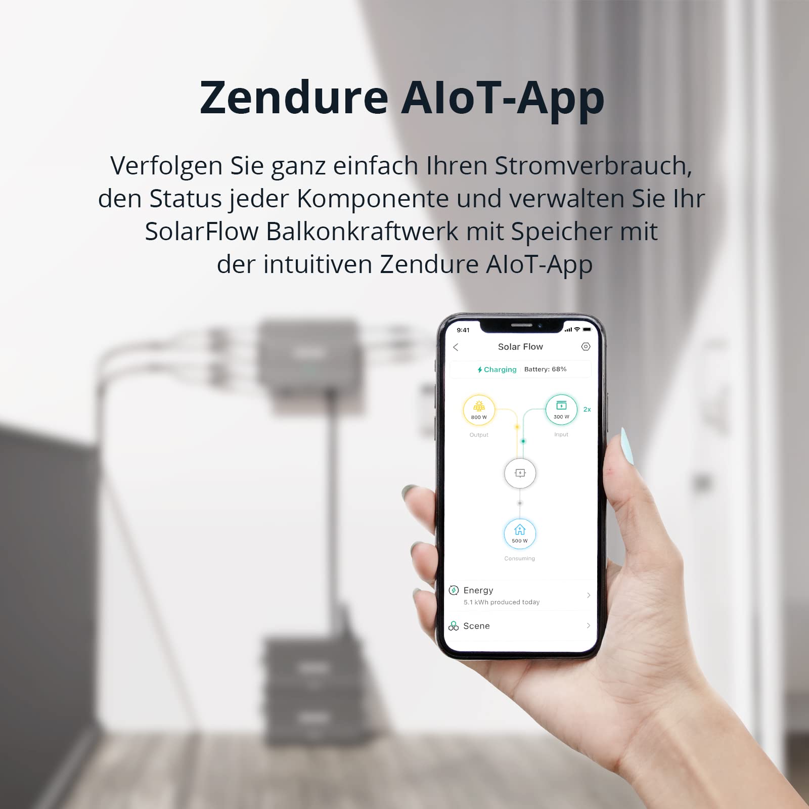 Zendure Hub 2000 Balkonkraftwerk für Speicher für SolarFlow, 1800 W Solar Eingang, AB2000L 1920 Wh LiFePO4, 7680 Wh Erweiterbare Kapazität, Kompatibel mit Shelly Pro 3EM, mit 1 AB2000L Akku