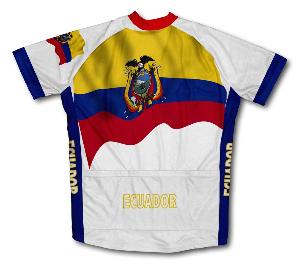 Ecuador Flag Short Sleeve Cycling Jersey for Men - Size 4XL