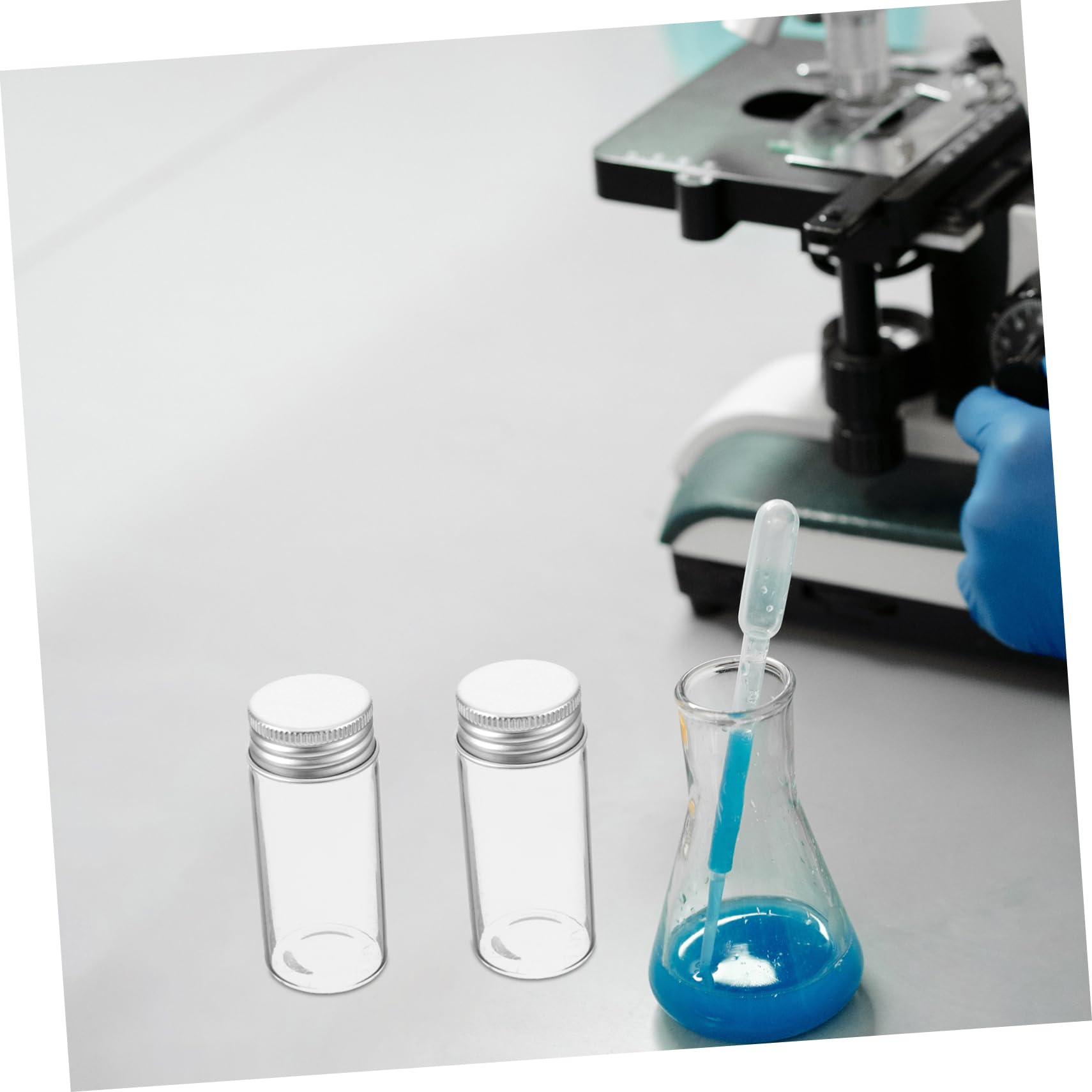 Glasreagenzgläser 30ml mit Deckel für Labor und Proben | Glas, 24 Stück Pack, Auslaufsicherer Verschluss, Praktische Kappen, für Flüssigkeiten und Pulver