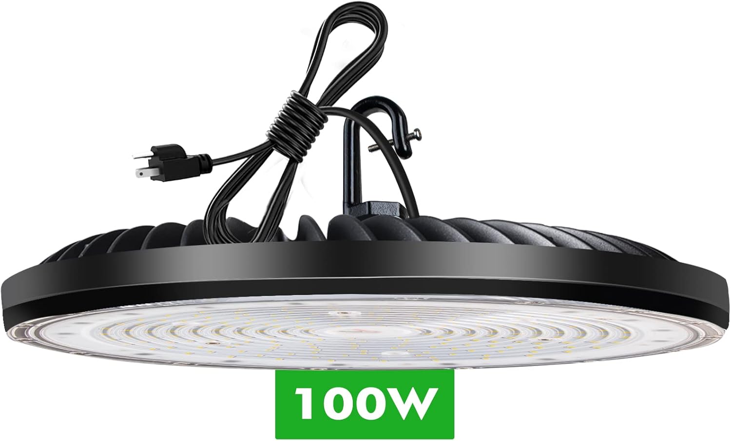 bulbeats 100W UFO LED High Bay Light14000lm (Eqv.400W MH/HPS) High Bay LED Lights, 5000K High Bay Shop Lights, ETL Listed, 3.3' Cable with US Plug Commercial Bay Lighting for Barn/Garage - - 