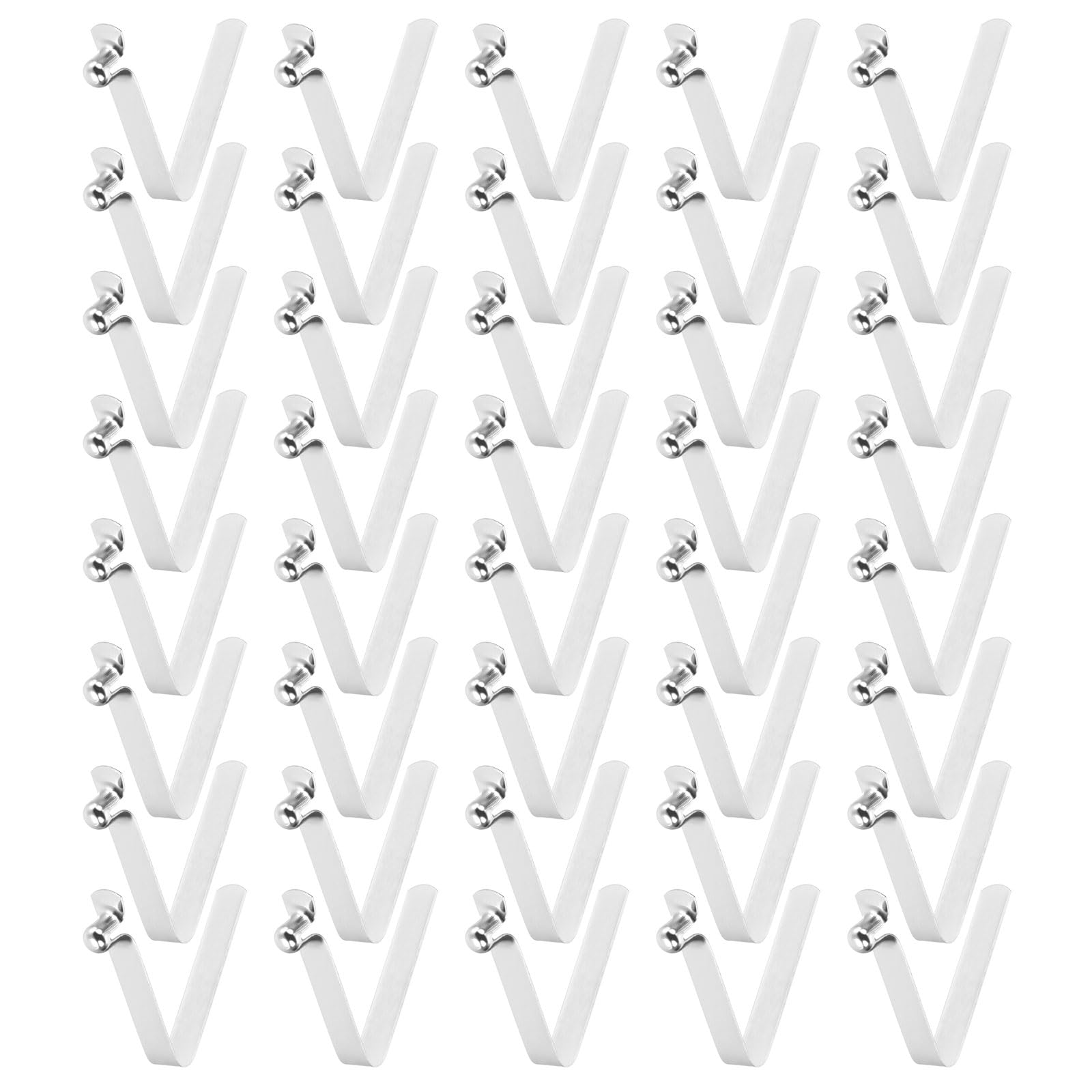 sourcing map 40pcs Single Button Kayak Paddle Snap Spring Clip 5x6.5x33mm 65Mn Spring Steel V-Shaped Hollow Lift Telescopic Locking Tube Pole Clip for Tent Umbrella Camping