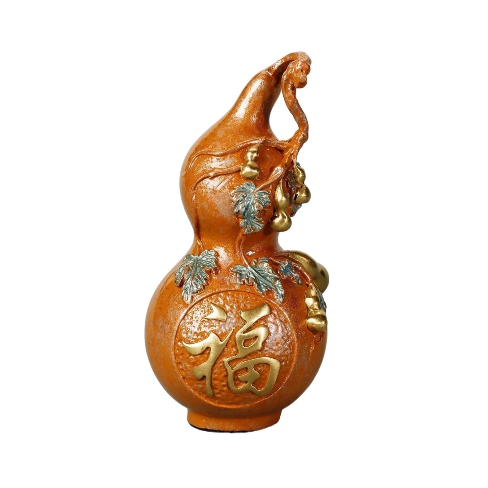 GLETSF Brass Decor Brass Statue Pure Copper Gourd Ornaments To Attract Money Fish Living Room Office Entrance Ornaments Statues For Home Decor,43 * 16.5 * 38.5cm