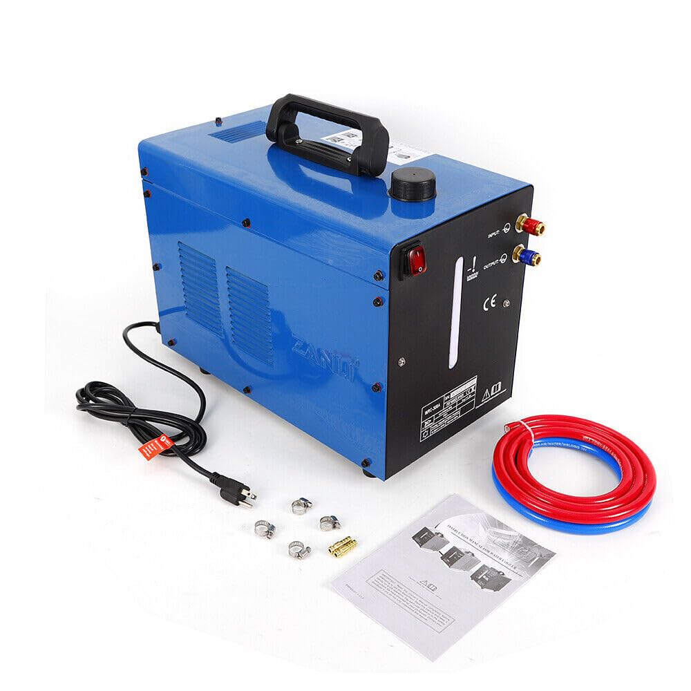 Urządzenia spawalnicze, chłodnica wody 8 l, chłodnica wody do chłodzenia pakietów węży | 230 V/50 Hz 0,35 MPA 370 W MIG profesjonalna pompa wirowa z miedzi, obieg wody chłodzącej, odprowadzanie ciepła