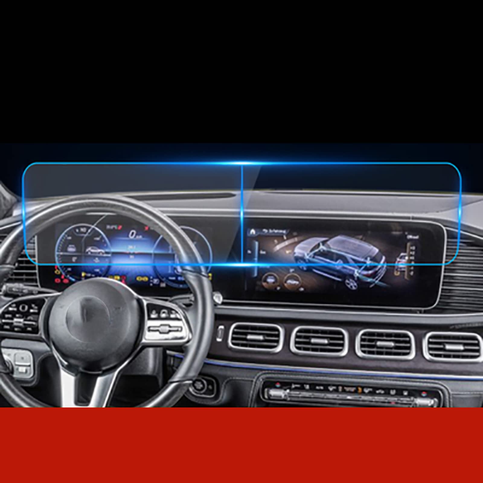 Nawigacja samochodowa Szkło hartowane Ekran LCD Folia ochronna Naklejka Osłona Dla Benz GLE GLS W167 X167 2020-2021