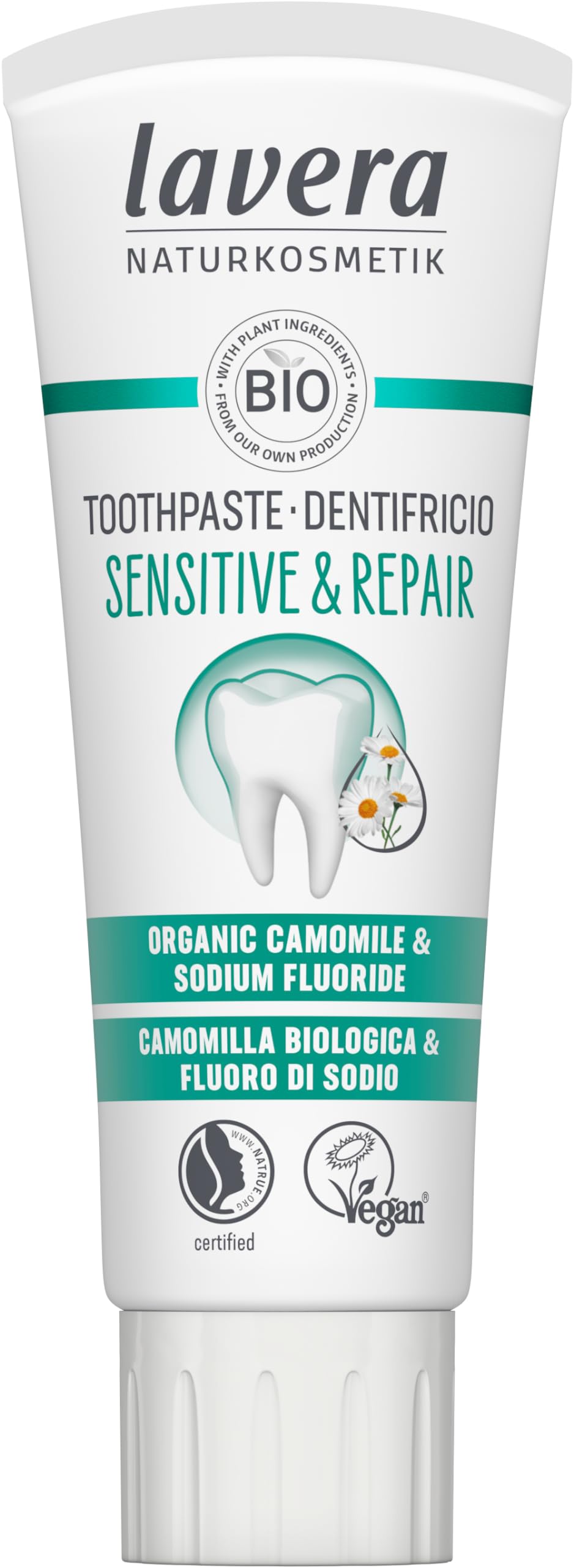 Lavera Organic Sensitive & Repair Toothpaste with Fluoride New 2.54 fl ozNatrue