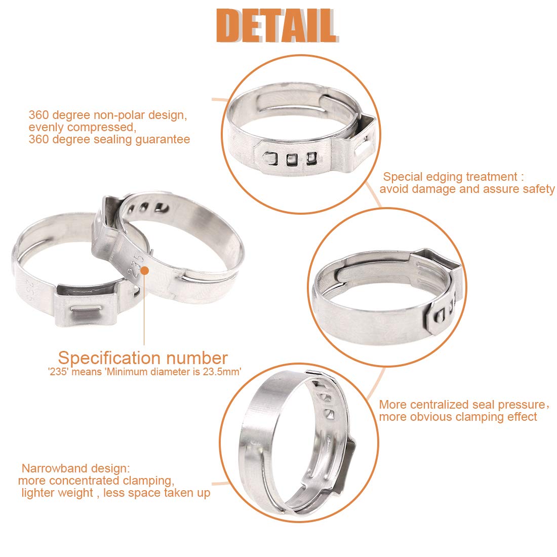 JSC028MS | Collier De Serrage Pour Tuyau, A Vis, Acier Doux, 26 → 28mm | RS