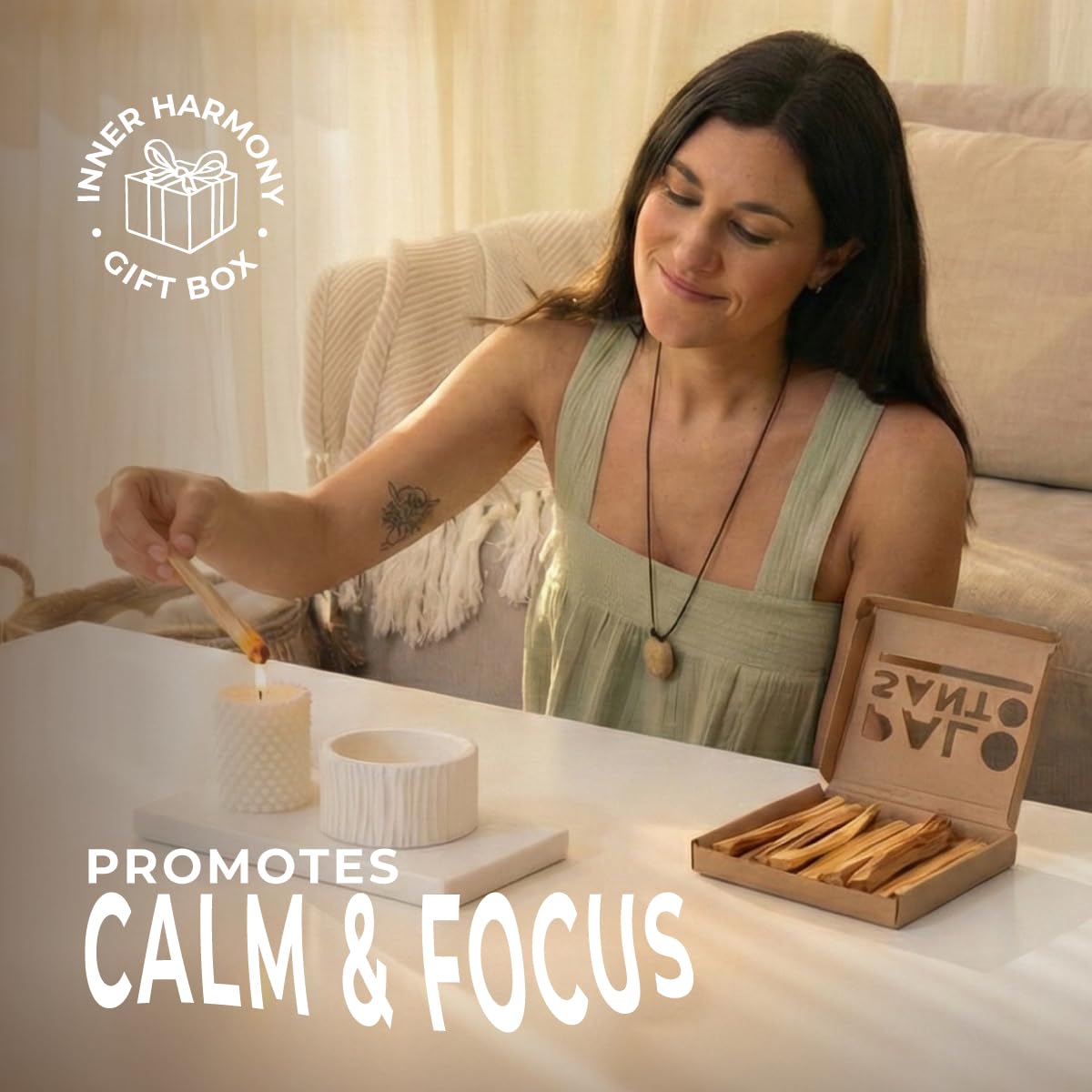 AlmaCura Palitos de palosanto (8) Incienso con Certificado Puro de Forma ética y sostenible cosechado de árboles caídos en Perú (no Ecuador). Protección, meditación, Alivio, curación, Limpieza