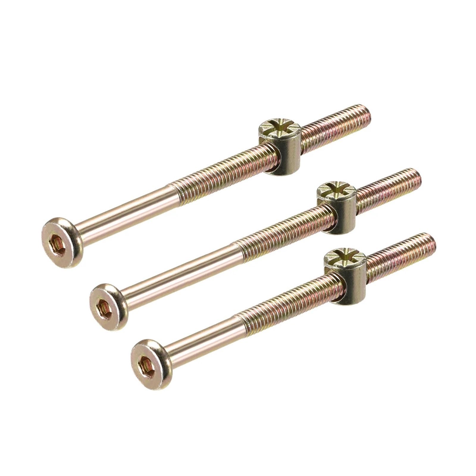 Tornillos Perno, Juego de Tuercas for Muebles M6x80-110 mm, Paquete de 10-20 Unidades, Bronce cincado(M6 x 110mm 10 Sets)
