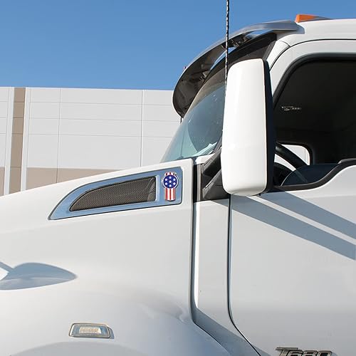 Miniatura 2 de Emblema de la bandera de Estados Unidos fundido a presión cromado para Kenworth T680 y T880